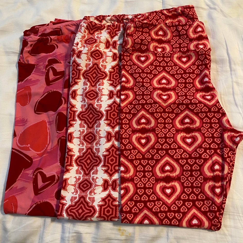 3 pairs of Lularoe Valentine leggings